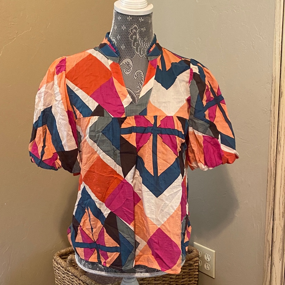 THML Multicolor Geometric Blouse